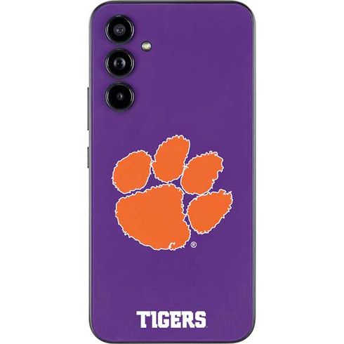 Clemson University Tiger Print Purple Galaxy A54 5G Skin